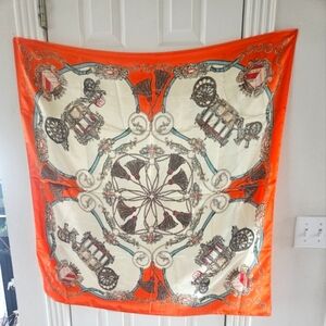 Bright & Beautiful Lightweight ScarfOrange and Cream Patterned Scarf